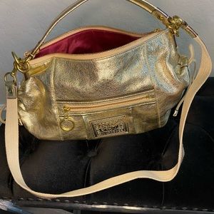 Coach Poppy Gold Hobo Handbag
